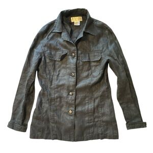 Vintage Hennes Collection Luxury Linen Utility Jacket Women's Size 8